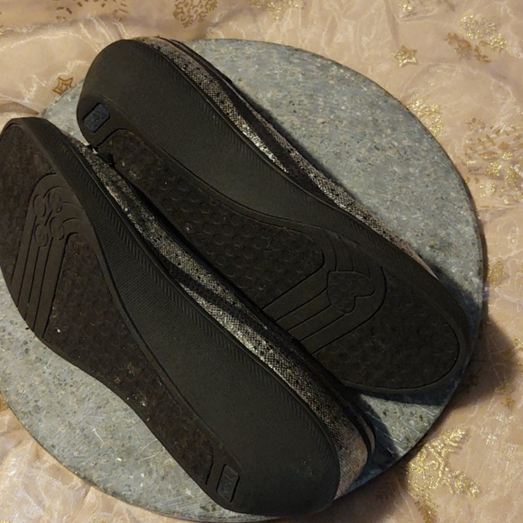KEDS "Vintage" Coated Tweed Wedge Flats Grey 8 - Picture 6 of 11